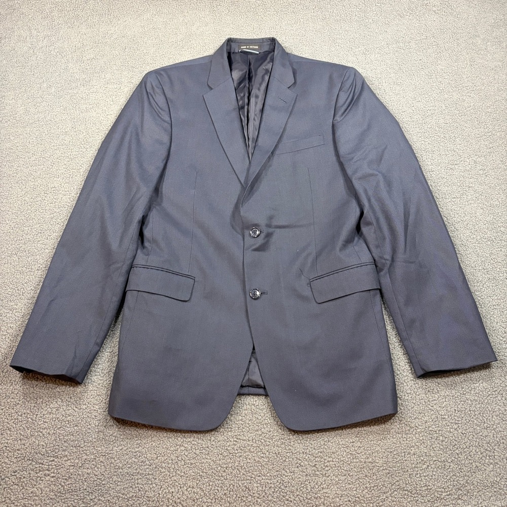 Tommy Hilfiger Suit Jacket Mens 40L Navy Blue Two Button Notch Lapel Blazer L40